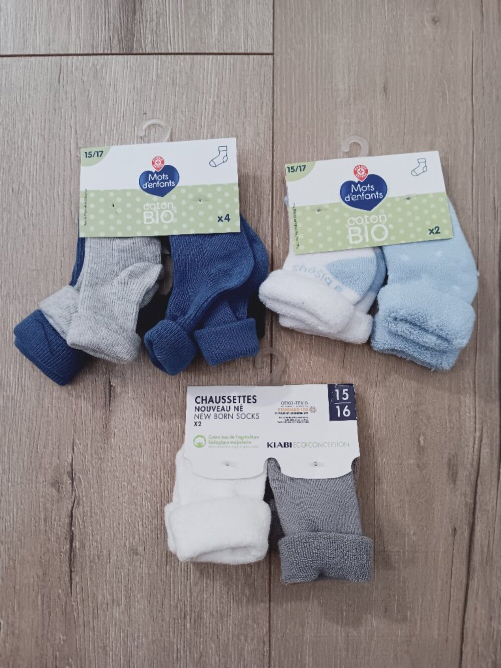 🔥4 for $20🔥Lot of 3 Newborn Baby Sock Packs Organic Cotton Sizes 15-17 New